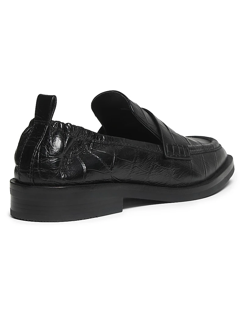 Alexa Embossed Leather Loafers