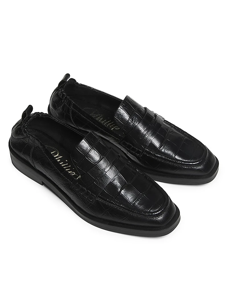 Alexa Embossed Leather Loafers
