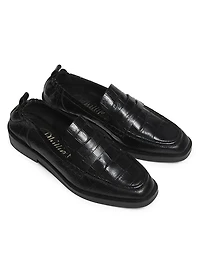 Alexa Embossed Leather Loafers