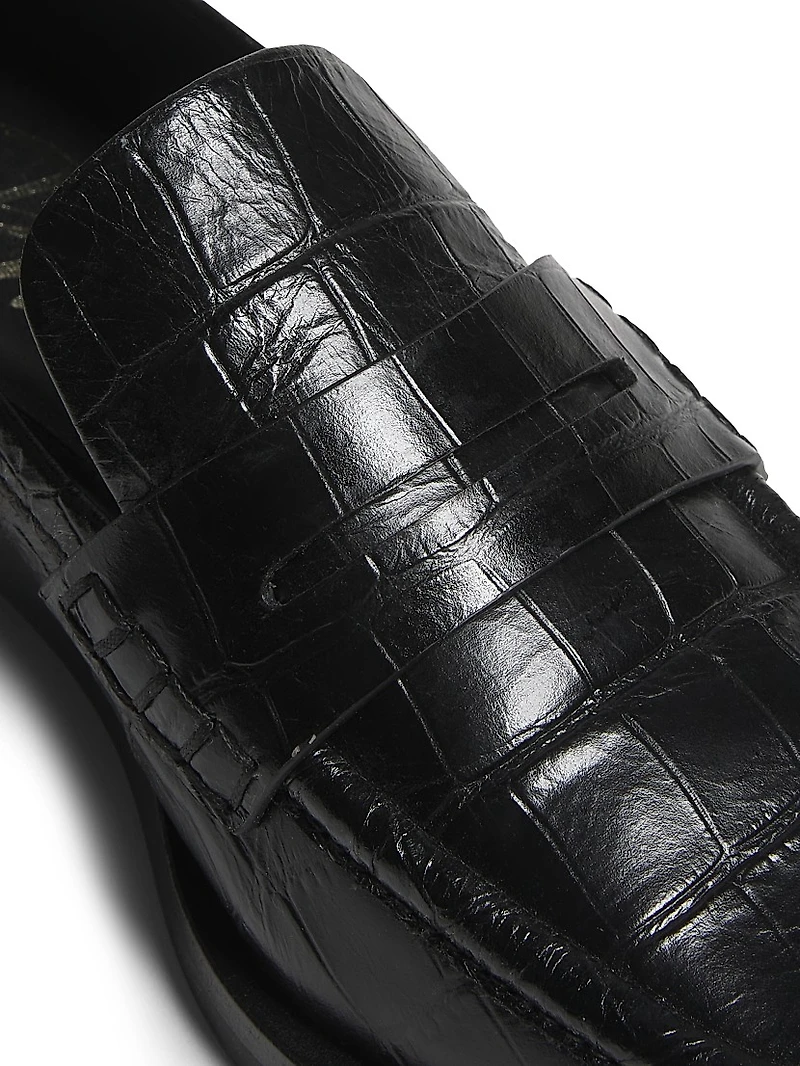 Alexa Embossed Leather Loafers