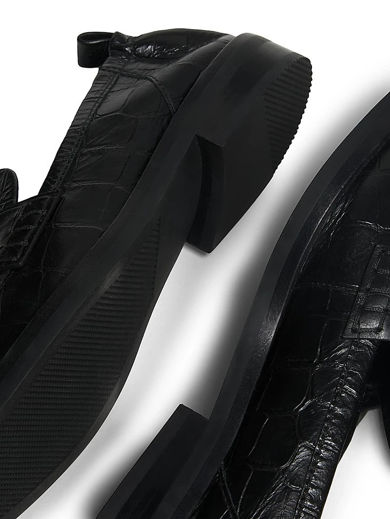 Alexa Embossed Leather Loafers