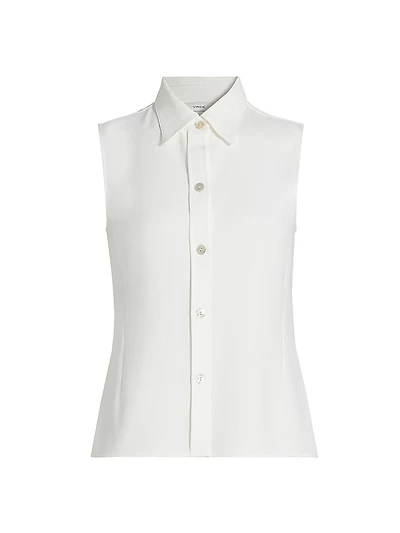 Sleeveless Button-Front Shirt