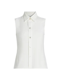 Sleeveless Button-Front Shirt