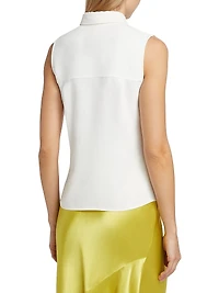 Sleeveless Button-Front Shirt