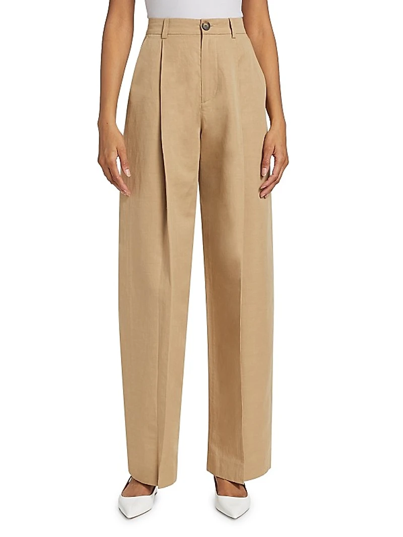 Pleated High-Waist Pants