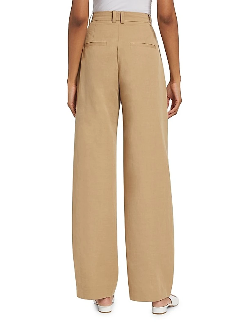 Pleated High-Waist Pants