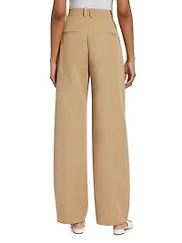 Pleated High-Waist Pants