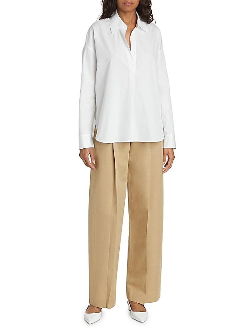 Pleated High-Waist Pants