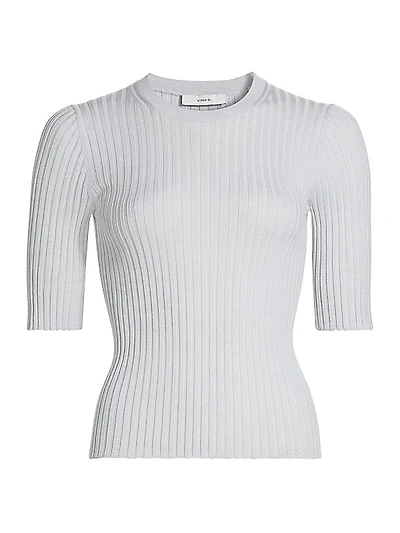 Wool & Silk-Blend Rib-Knit Top