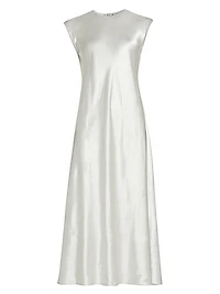 Bias-Cut Crewneck Midi-Dress
