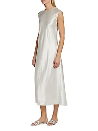 Bias-Cut Crewneck Midi-Dress