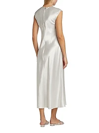 Bias-Cut Crewneck Midi-Dress