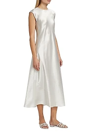 Bias-Cut Crewneck Midi-Dress