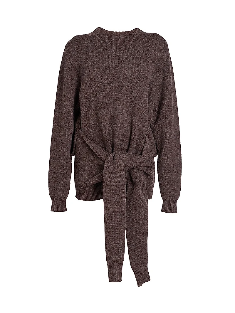 Draped Tie-Front Sweater