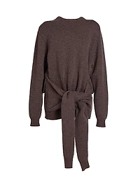 Draped Tie-Front Sweater