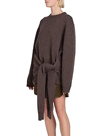 Draped Tie-Front Sweater