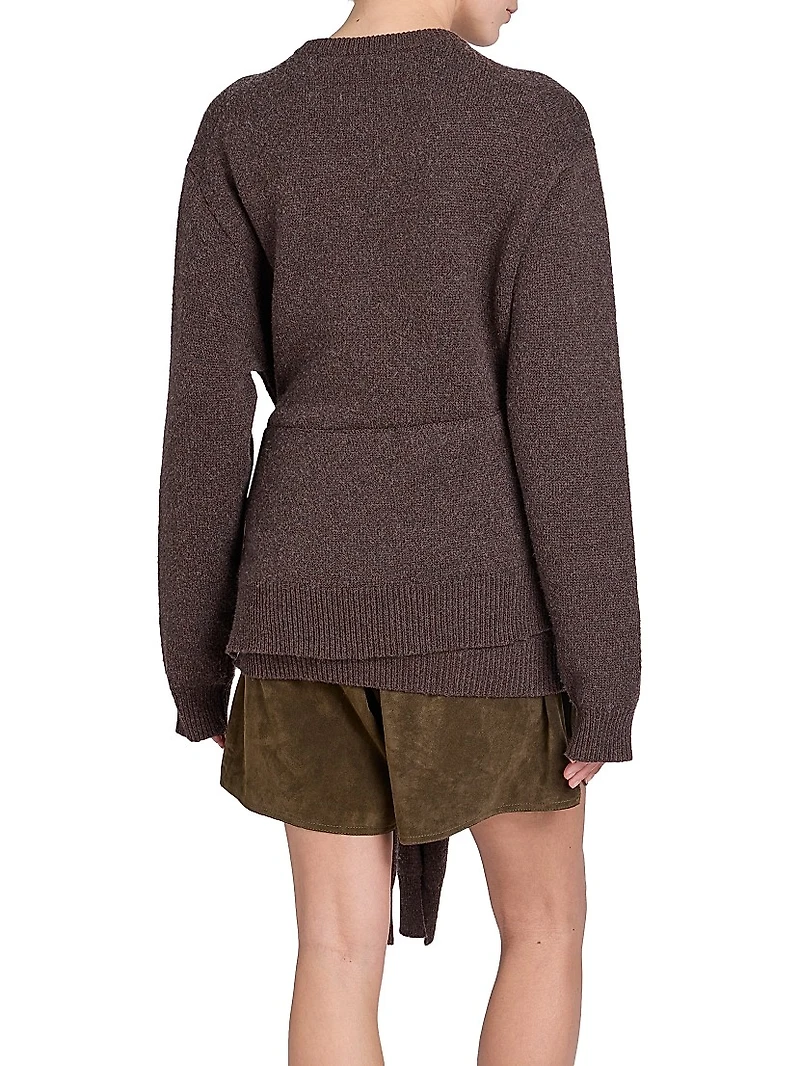 Draped Tie-Front Sweater