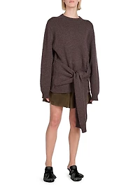 Draped Tie-Front Sweater