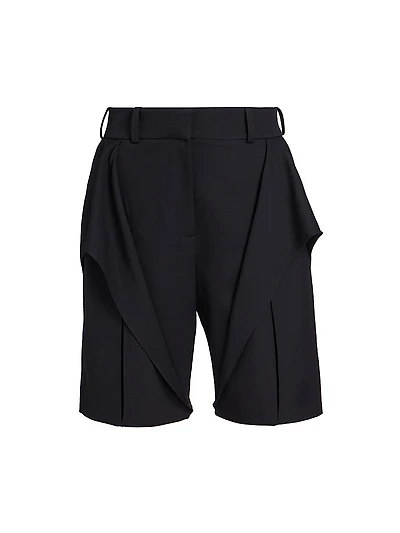 Wool Sculptural Bermuda Shorts