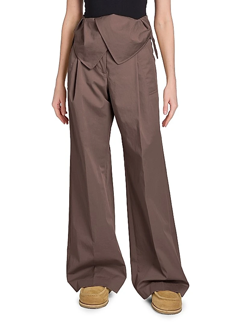 Foldover Cotton Trousers