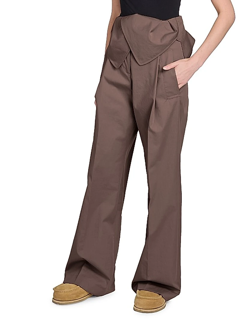 Foldover Cotton Trousers
