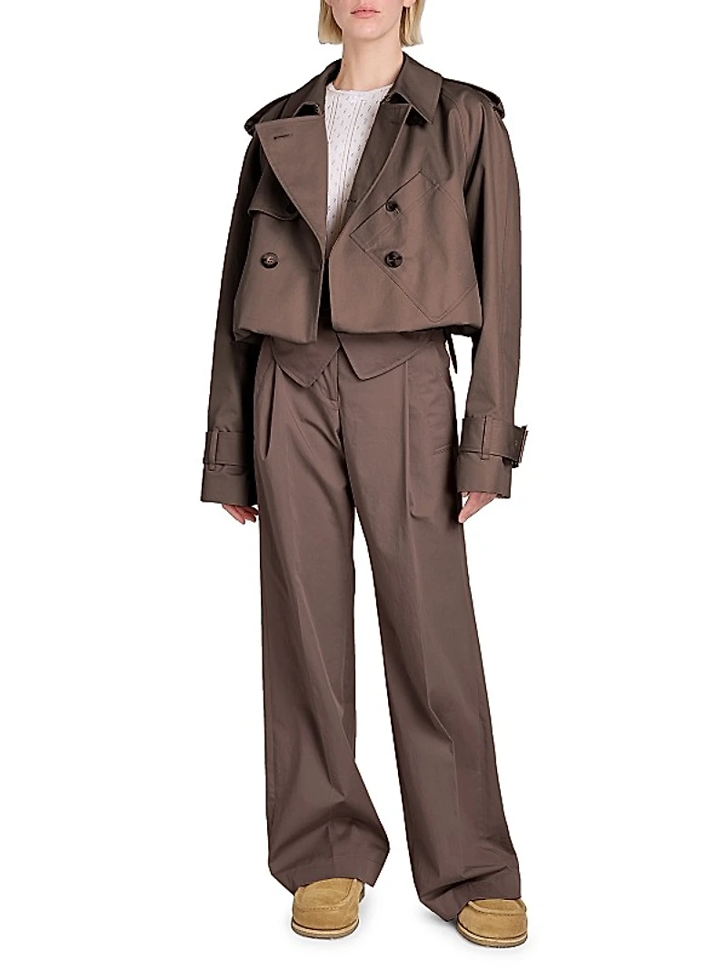 Foldover Cotton Trousers