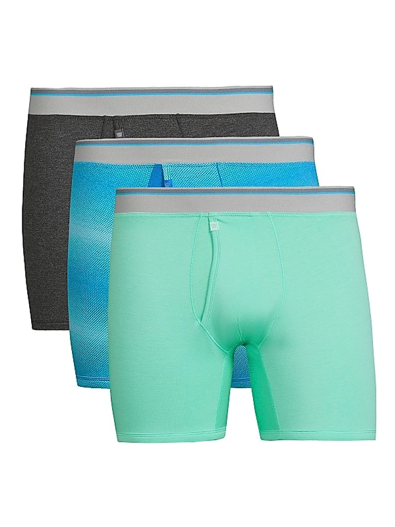 3-Pack 18-Hour Cotton-Blend Boxer Brief Set