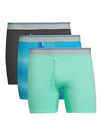 3-Pack 18-Hour Cotton-Blend Boxer Brief Set