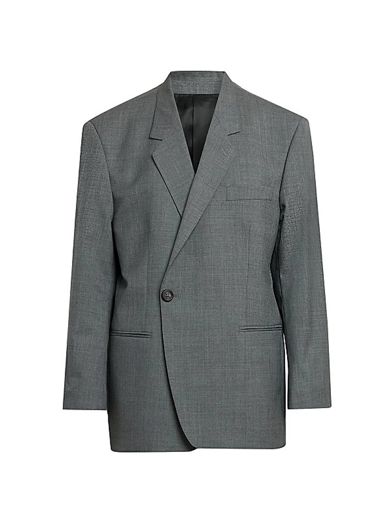 Asymmetric Wool Blazer