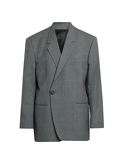 Asymmetric Wool Blazer