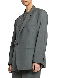 Asymmetric Wool Blazer