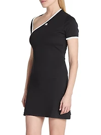 Cotton Asymmetric Slash Minidress