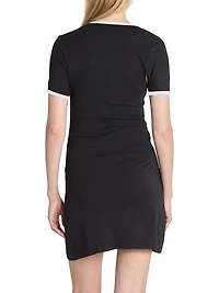 Cotton Asymmetric Slash Minidress