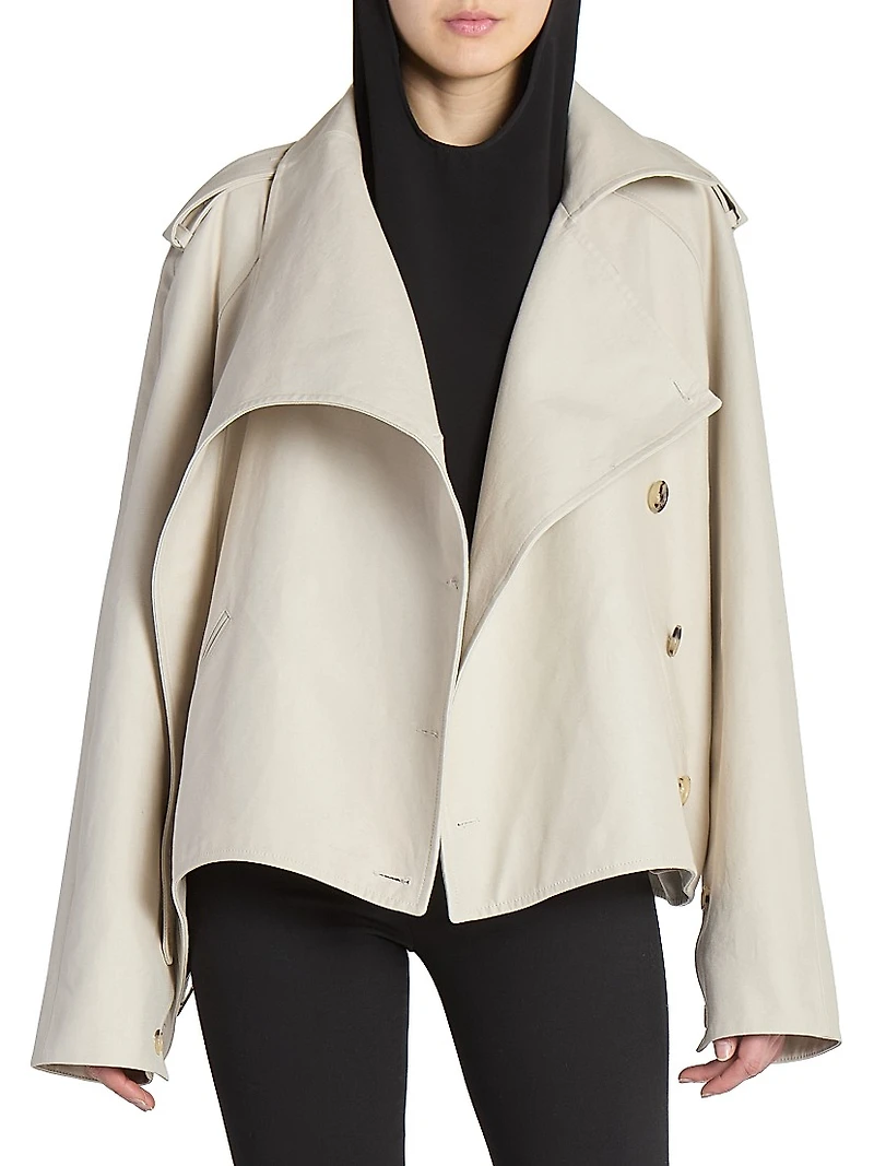 Oblique Short Trench Coat