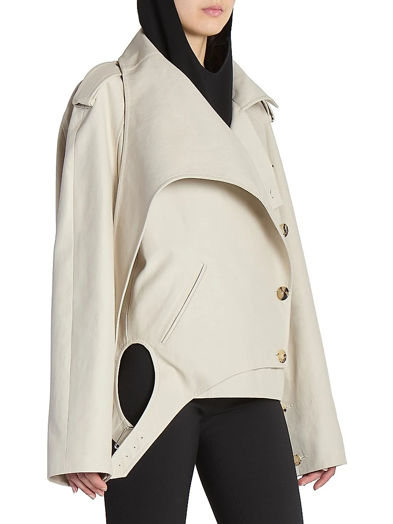 Oblique Short Trench Coat