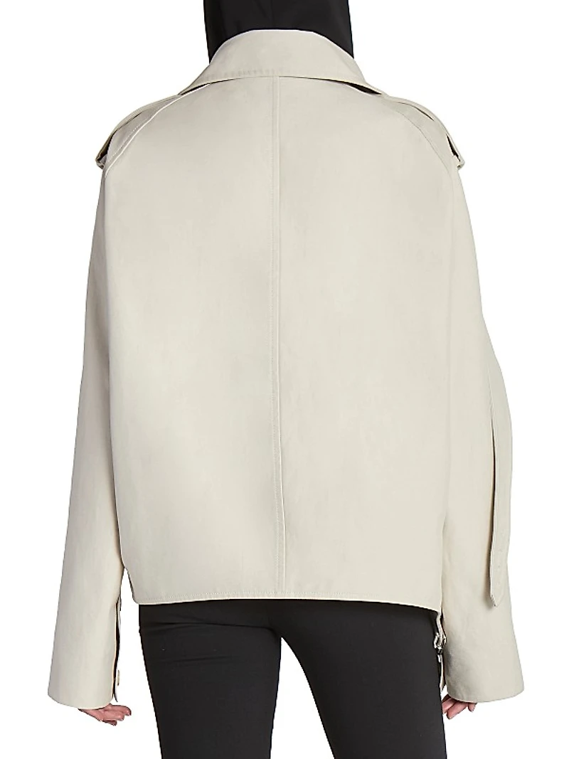 Oblique Short Trench Coat