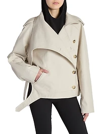 Oblique Short Trench Coat