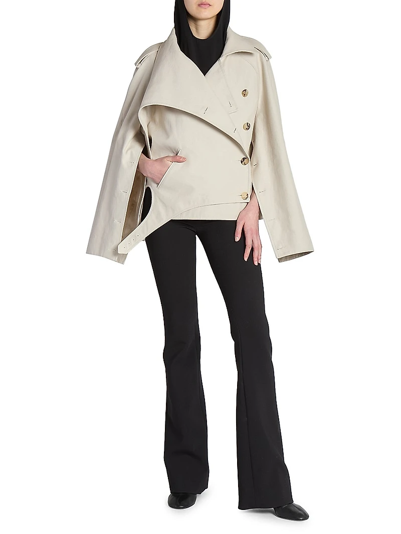 Oblique Short Trench Coat