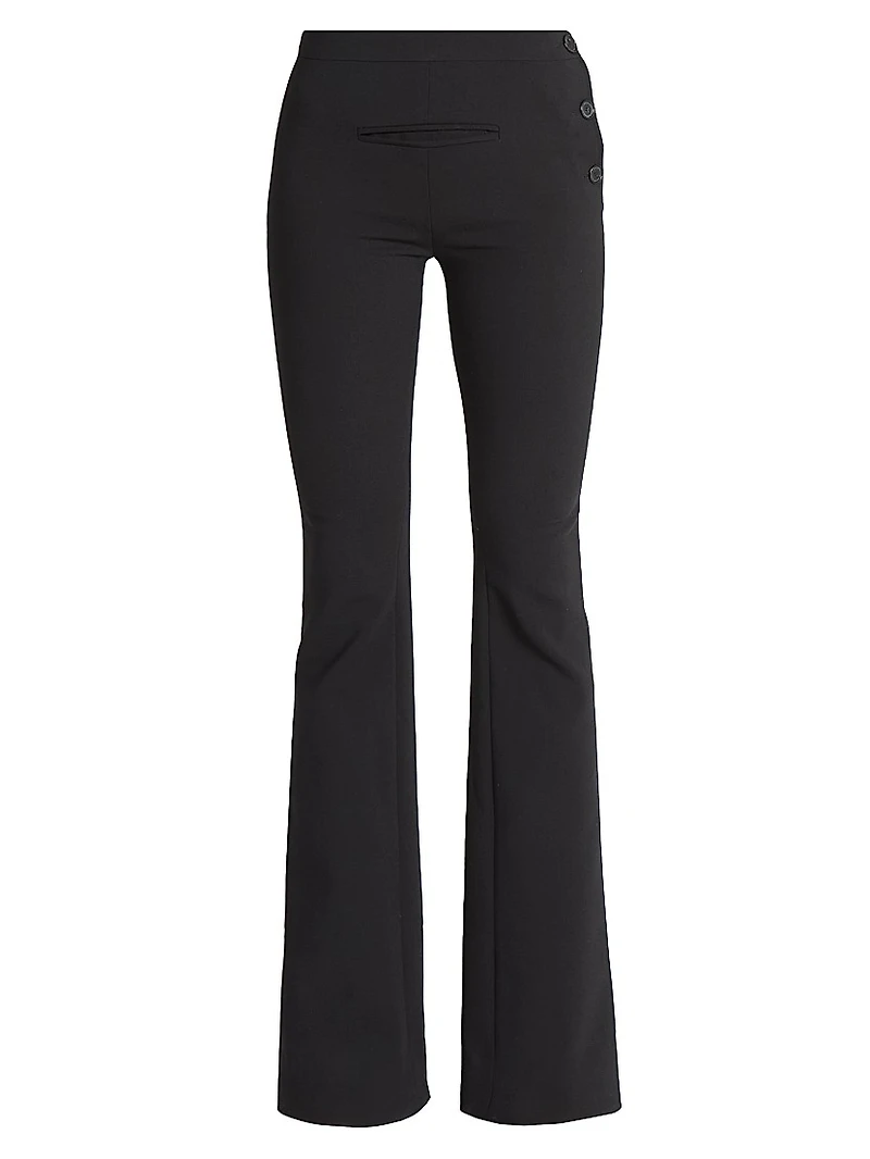 Oblique Wool-Blend Boot-Cut Pants