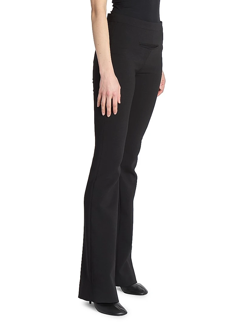 Oblique Wool-Blend Boot-Cut Pants