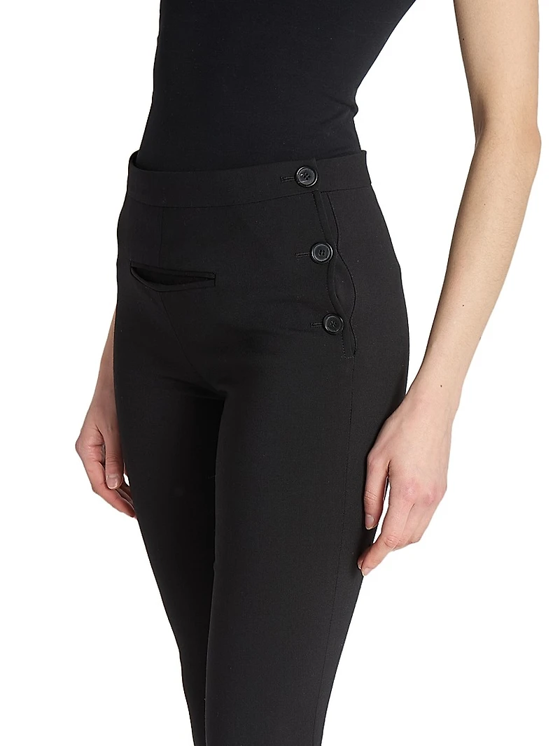 Oblique Wool-Blend Boot-Cut Pants