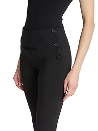 Oblique Wool-Blend Boot-Cut Pants