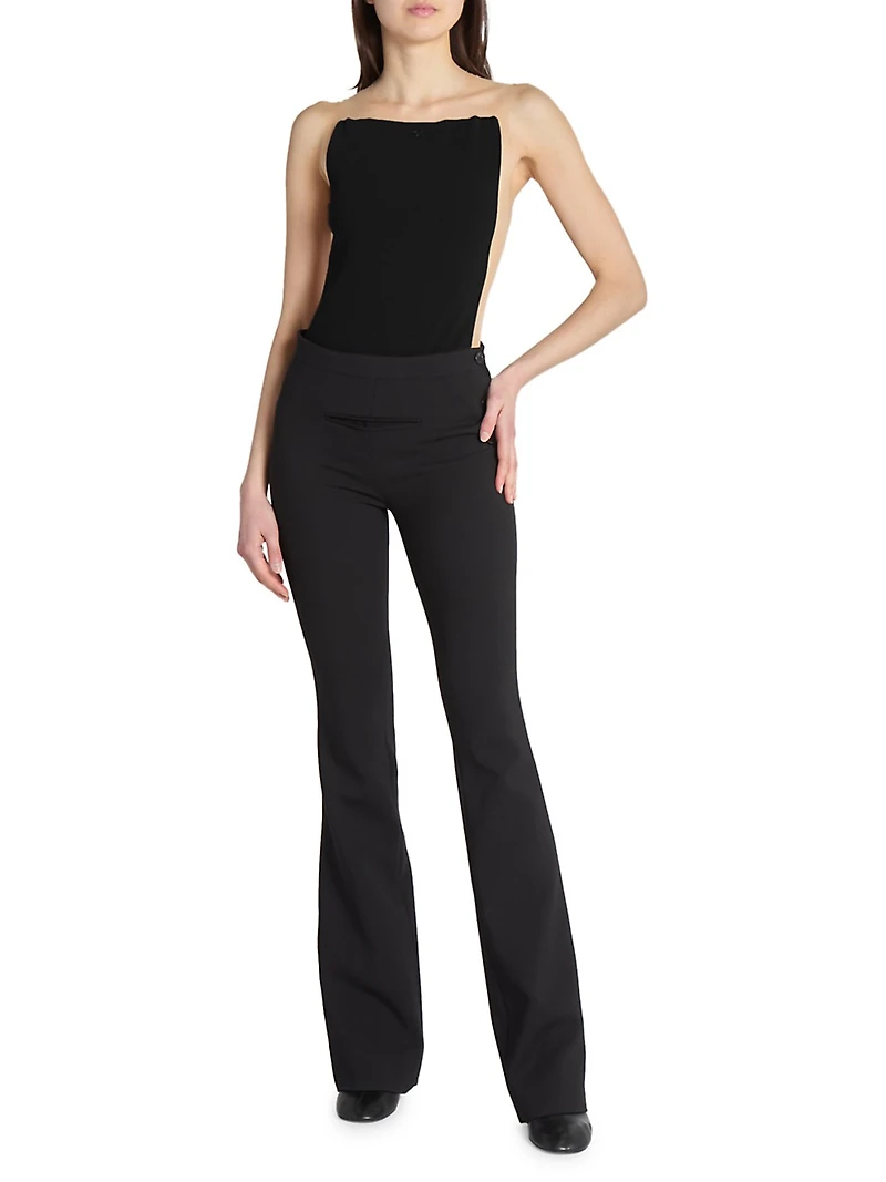Oblique Wool-Blend Boot-Cut Pants