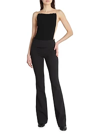 Oblique Wool-Blend Boot-Cut Pants