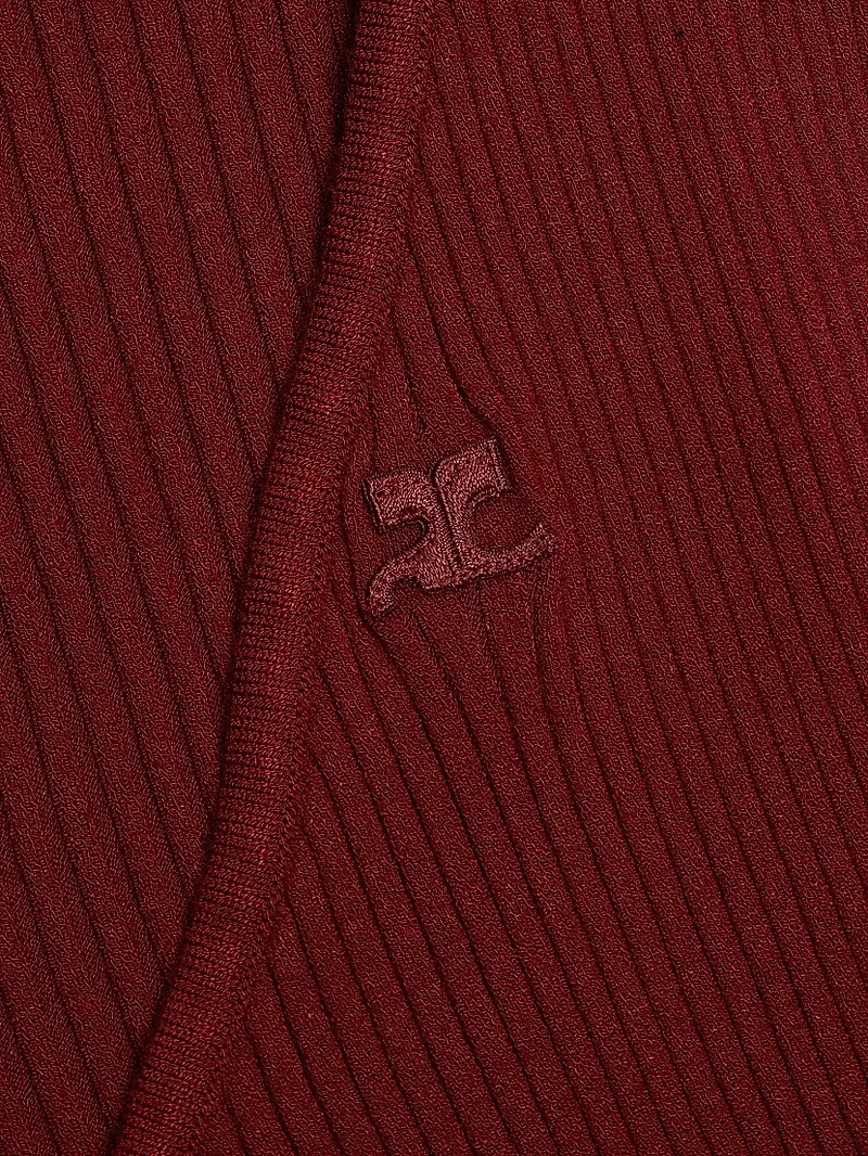 Slash One-Shoulder Rib-Knit Midi-Dress