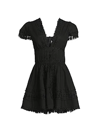 Piper Lace-Trimmed Cotton Minidress