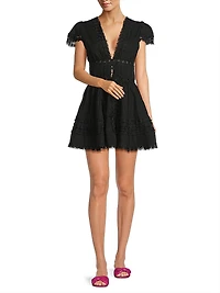 Piper Lace-Trimmed Cotton Minidress