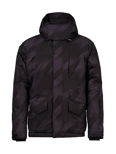 Max Houndstooth Down Hooded Ski Parka