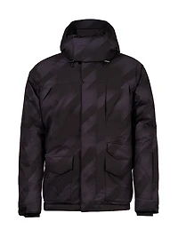 Max Houndstooth Down Hooded Ski Parka