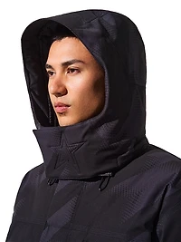 Max Houndstooth Down Hooded Ski Parka